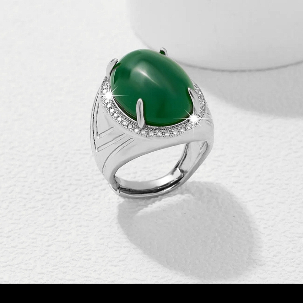 Zircon Electroplated  Ring With Adjustable Opening